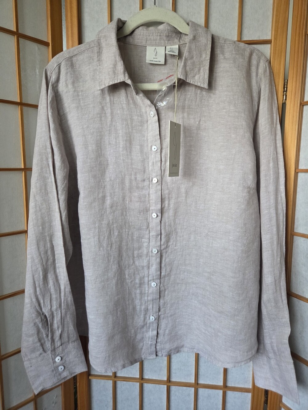 NWT WOMENS JOIE BEIGE 100% LINEN BEAUTIFUL BUTTONS DOWN SHIRT/BLOUSE SIZE M